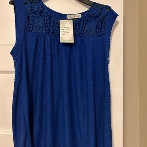 Keren Hart. Never worn with tags. Sleeveless royal blue top.